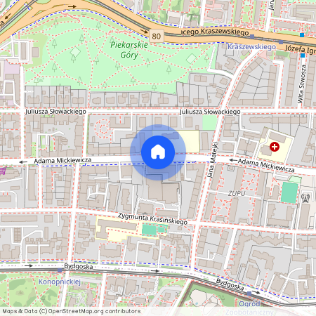 ul. Adama Mickiewicza, Bydgoskie Przedmieście, Toruń, kujawsko-pomorskie