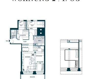 Stilvolles Apartment mit Einbauküche, Balkon & Galerie - Foto 1