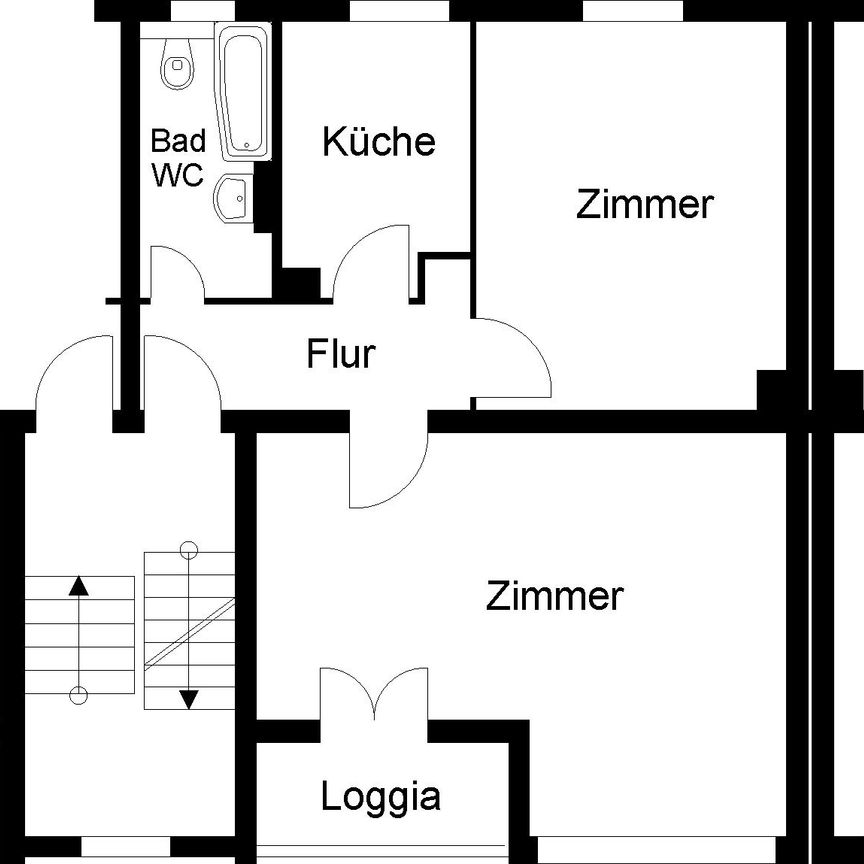 + 2 Zimmer mit Balkon + - Foto 2