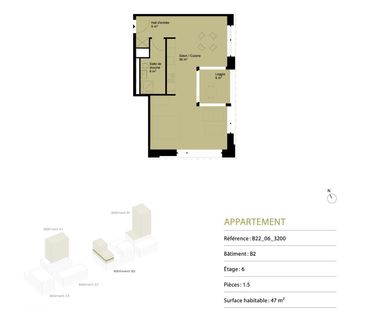 Studio de 50 m² avec loggia à Lausanne Malley 1660 CHF/mois - Foto 4