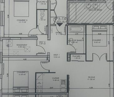 À louer Appartement T4 84.61 m - Photo 2