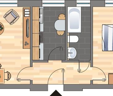 Demnächst frei! 1-Zimmer-Wohnung in Kiel - Photo 1