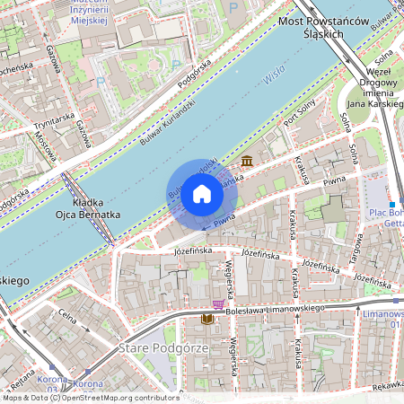 ul. Nadwiślańska, Stare Podgórze, Podgórze, Kraków, małopolskie