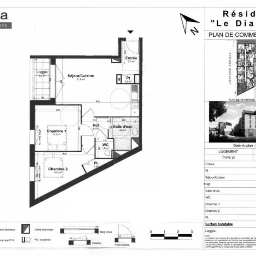 Appartement Tours 3 pièce(s) 57.90 m2 - Photo 2