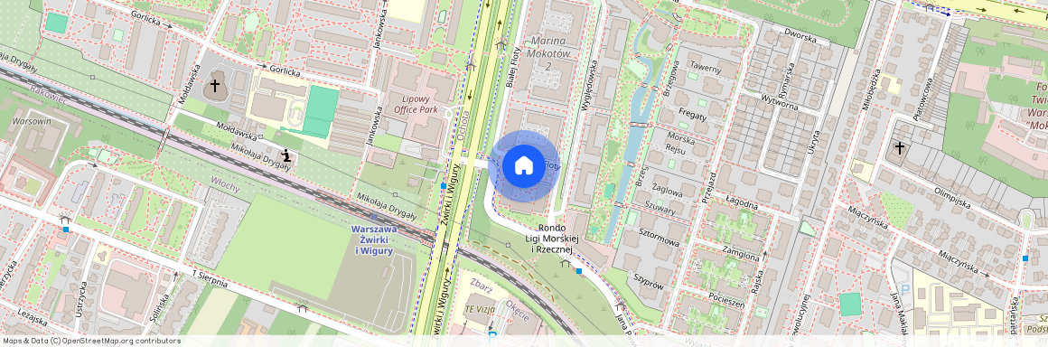 Białej Floty 1, Wierzbno, Mokotów, Warszawa, mazowieckie