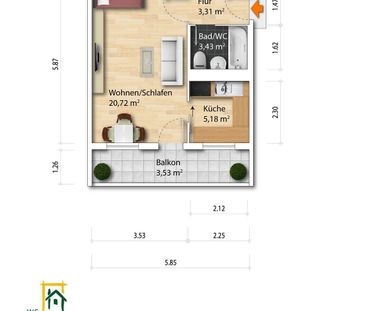 1-Zimmer Mietwohnung - Großzschachwitz - Photo 1