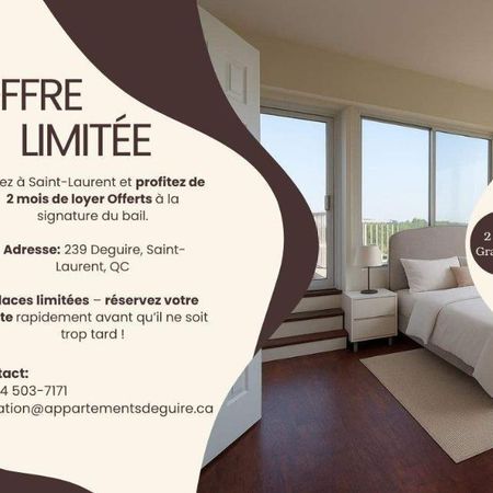 2 CH - 1 SDB - St-Laurent - $1,595 /mo - Photo 3