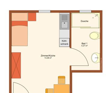 Platzsparend & stilvoll - 1-Zimmer-Dachgeschosswohnung in Lustenau - Photo 6