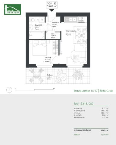 BRAUQUARTIER PUNTIGAM - ZENTRALE LAGE - JETZT PROVISIONSFREI MIETEN - Foto 5