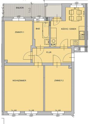 Tolle 3-Raum Whg. m. Balkon, Loggia, Parkett, EBK - Foto 1