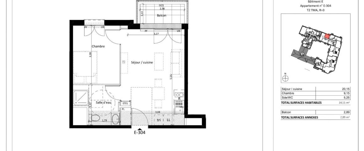 Appartement à louer 1 pièce 34.55m² - Photo 1