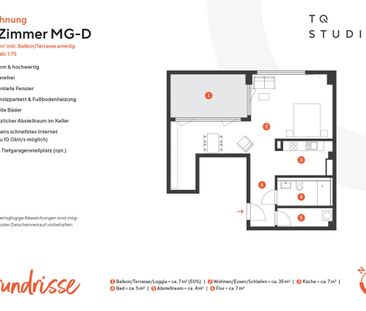 Einzigartige 1-Zi.-Wohnung mit Dachterrasse - Modern Wohnen im Taba... - Photo 1
