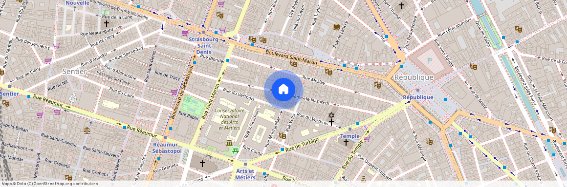 Rue Notre Dame de Nazareth entre Boulevard St Martin et Rue Reaumur 75003 Paris (3e arrondissement)