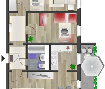 Beste Aussichten für Familien - 3-Raum-Wohnung mit Balkon - Photo 1