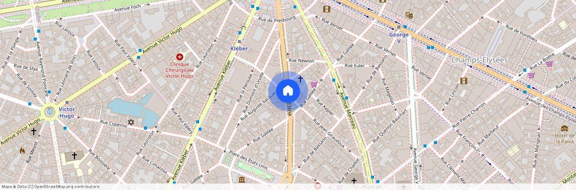 Avenue d'Iena et rue Jean Giraudoux 75116 Paris (16e arrondissement)