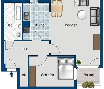 Dachgeschosswohnung mit Balkon und Einbauküche ab sofort ! - Foto 3