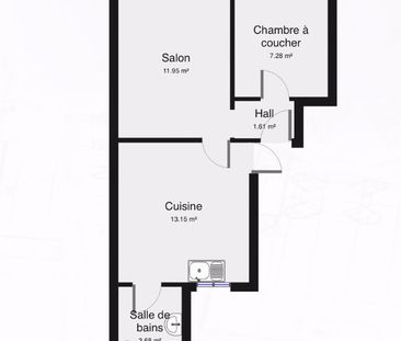 Location appartement 2 pièces, 38.00m², Angers - Photo 2