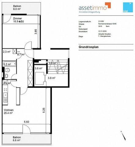 2.5-ZW à 62 m² im 7. OG mit Balkon - Foto 3