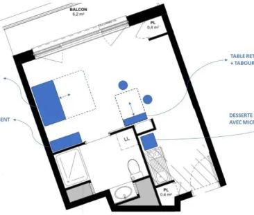 Appartement à louer 1 pièce 26.2m² - Photo 4