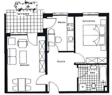 2-Zimmer-Wohnung, EG, mit Terrasse und Wanne in MÃ¶ser (KW 48-45) - Foto 1