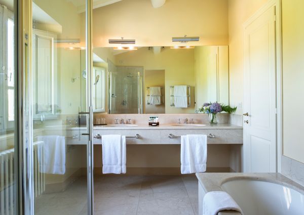 Villa Casetta encircled by Merlot vineyards