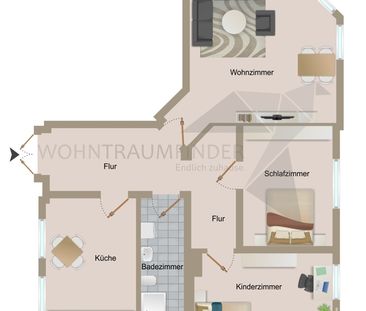 Romantische 3-Raum-Altbauwohnung mit Einbauküche - Foto 4