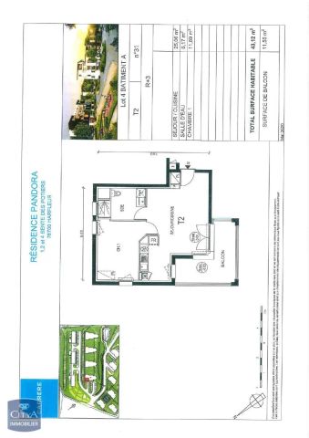 Appartement à louer 2 pièces 43.12m² - Photo 5