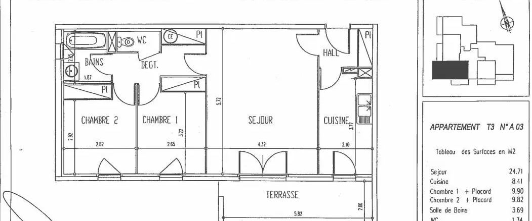 Appartement à louer 3 pièces 66.17m² - Photo 1