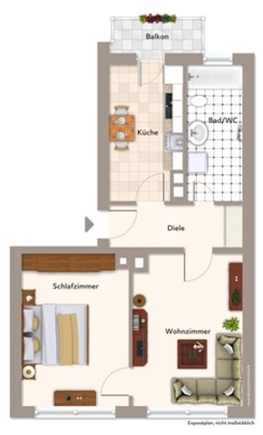 Sonnige 2-Zi-Wohnung, Balkon, 4.OG. VIEL LICHT UND FREIE SICHT, Nbg-Südstadt Nähe Bahnhof/30igerZone - Photo 5