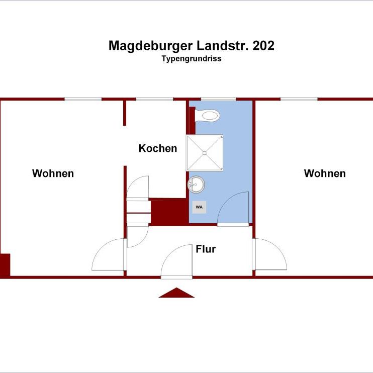 2 Zimmer in der Walzwerksiedlung, Küche und Bad mit Fenster - Photo 2