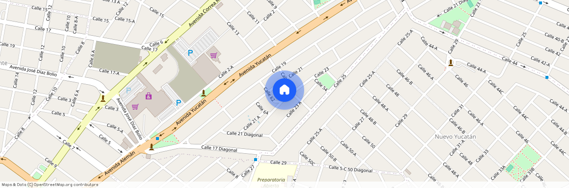 calle 23 #607, Colonia Jardines de Mérida, C.P. 97135, Yucatán