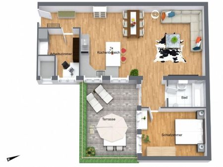 Studioartige 3-ZW mit Terrasse und neuer EBK - Photo 3