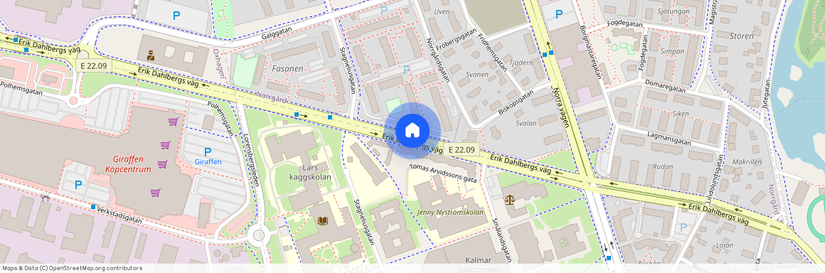 Erik Dahlbergs väg, Kalmar