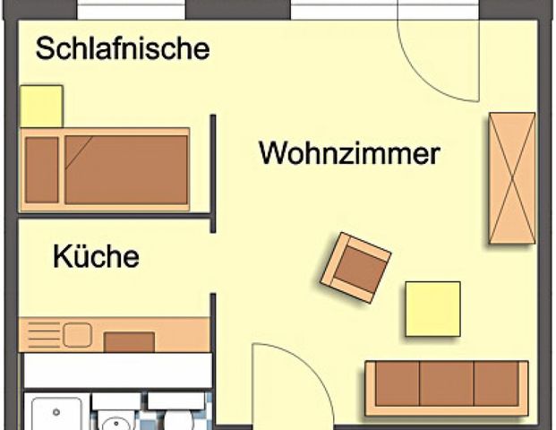 Wohnung, 1 Zimmer (35,84 m²) - Photo 1