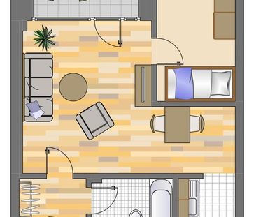 Demnächst frei! 2-Zimmer-Wohnung in Düsseldorf Hassels - Photo 4