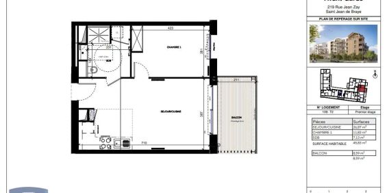 Appartement à louer 2 pièces 45.83m² - Photo 3