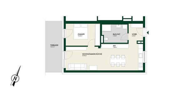 Erstbezug - 2-Zimmer-Wohnung im Obergeschoss mit Balkon - Foto 3