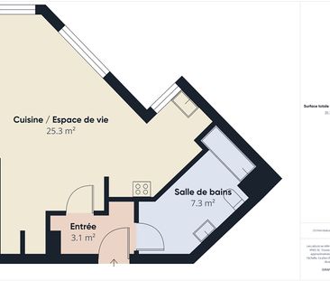 Location Appartement 1 pièce 35m² - Photo 6