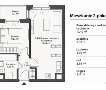 Nowe, umeblowane 2 pokoje z loggią – Poznań, ul. W - Фото 2