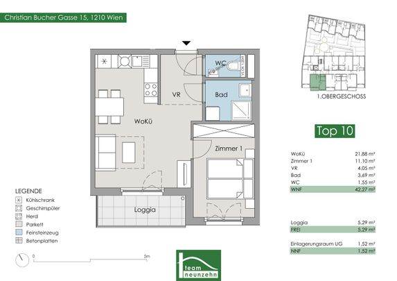 Moderne 2-Zimmer-Wohnung in Floridsdorf: Nachhaltigkeit trifft Wohnkomfort - Photo 1