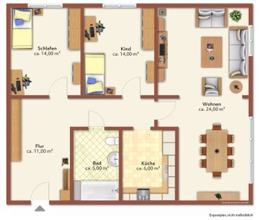 3 Raum-Wohnung mit Balkon und 2 Bädern - Photo 2
