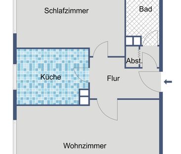 Praktisch geschnittene 2-Zimmer-Wohnung mit Keller für Singles und ... - Foto 1