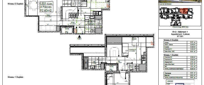 Location appartement duplex/triplex 4 pièces 92 m² à Osny (95520) La Meth - Photo 1