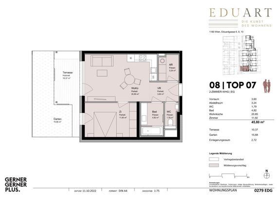 EDUART-Die Kunst des Wohnens: Hochwertiger 2-Zimmer NEUBAU-ZWEITBEZUG mit 40m² Garten und 10m² Terrasse! (8/7) - Photo 1