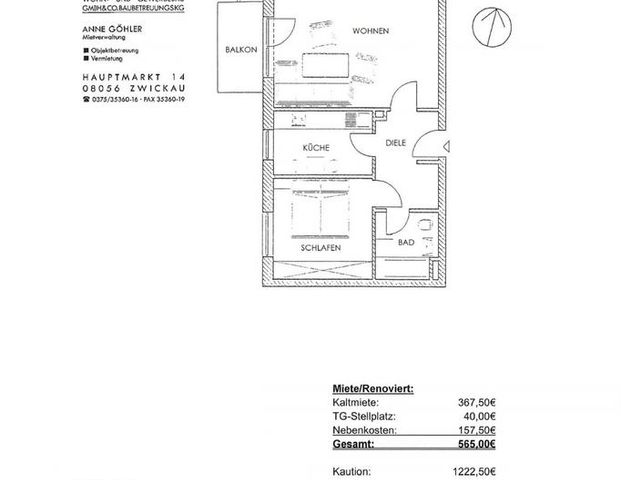Nachmieter für 2 Raum Wohnung in Weißenborn gesucht - Photo 1