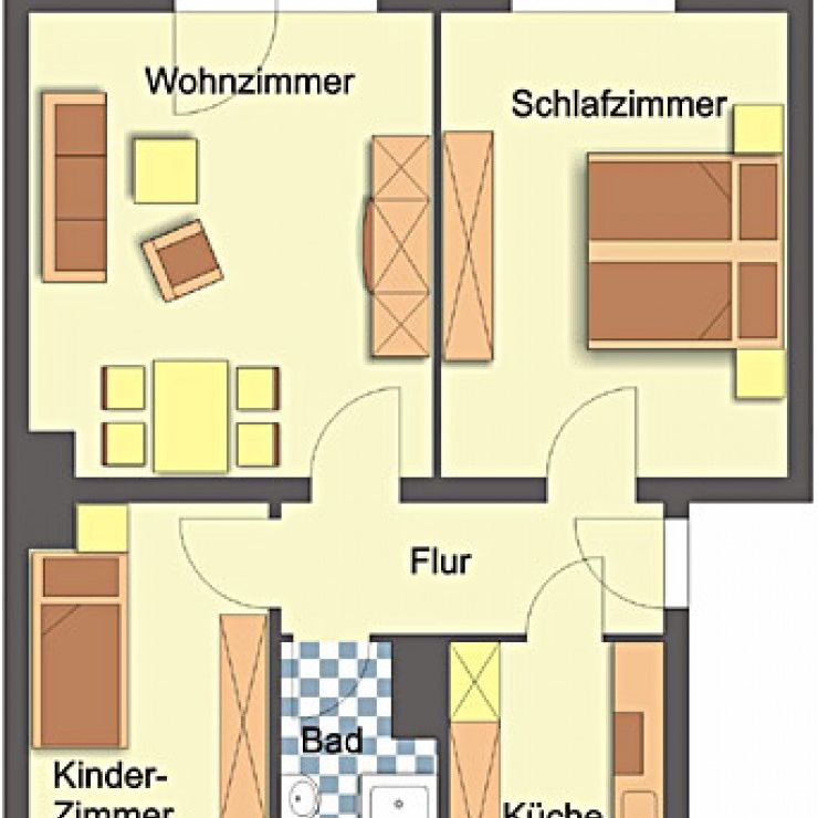 Wohnung, 3 Zimmer (58,9 m²) - Photo 1