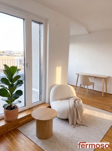 Wohnen, wo Wien durchatmet – außergewöhnliche 3-Zimmer-Terrassenwohnung am Laaerwald mit 52,3 m2 Dachterasse mit Weitblick über Wien - Foto 3