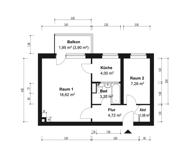 Helle 2-Zimmer-Wohnung mit Balkon in Reinickendorf - Foto 1
