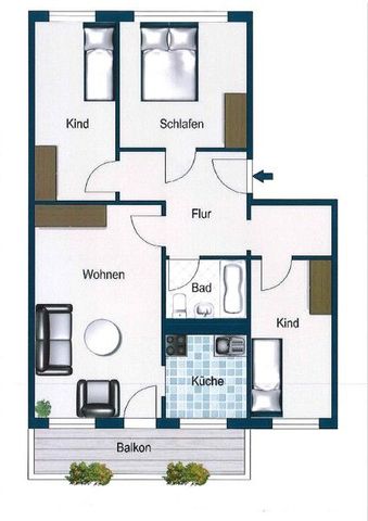 Schöner Wohnen: familienfreundliche 4-Zimmer-Wohnung - Foto 3