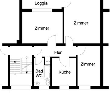 + Schöne Drei-Zimmer-Wohnung mit Balkon + - Foto 3